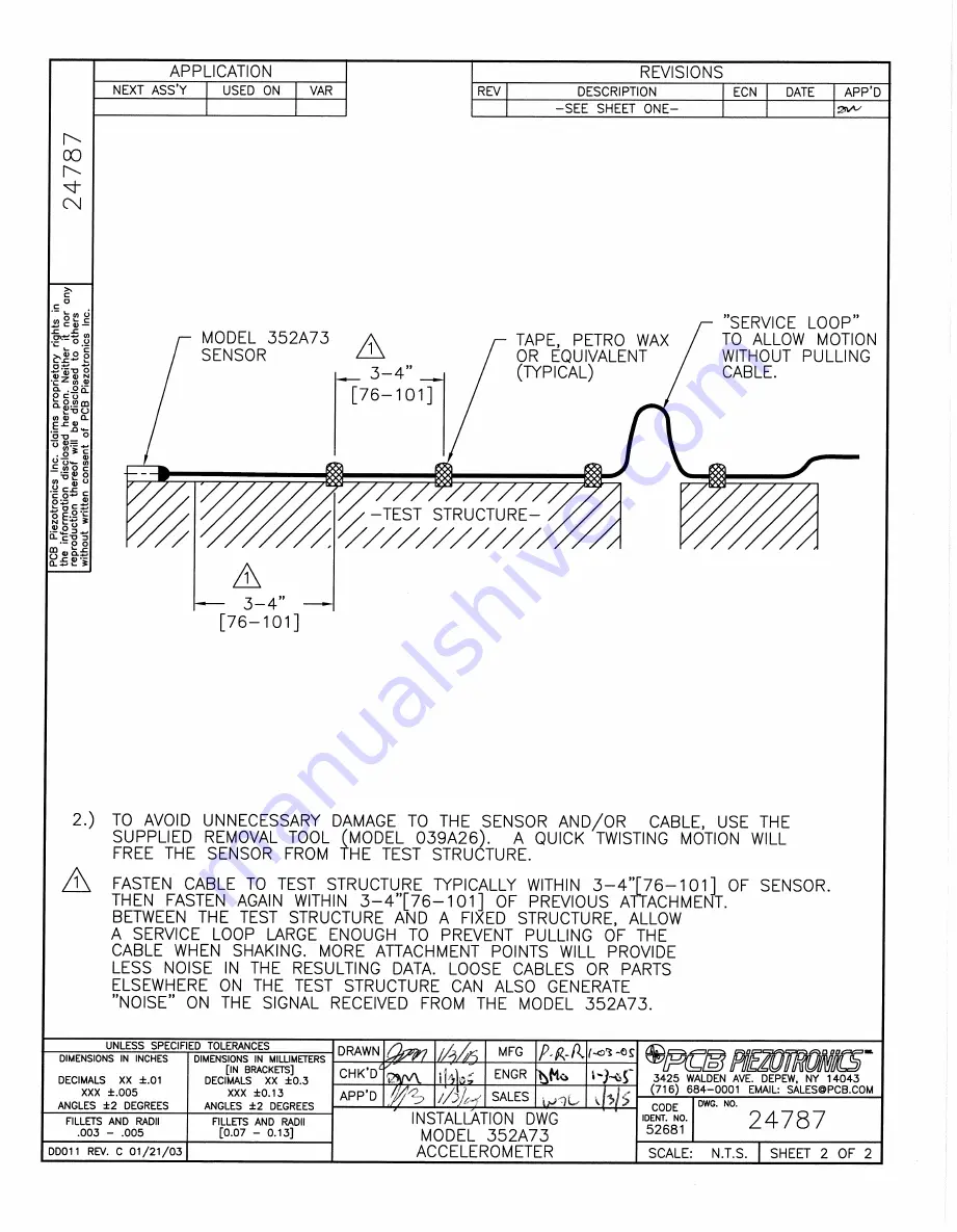 PCB Piezotronics 352A73 Installation And Operating Manual Download Page 15