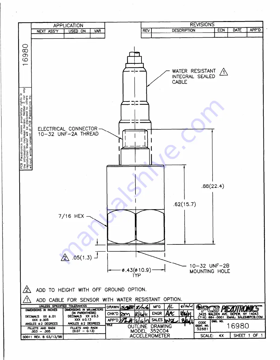 PCB Piezotronics 352C04 Скачать руководство пользователя страница 14