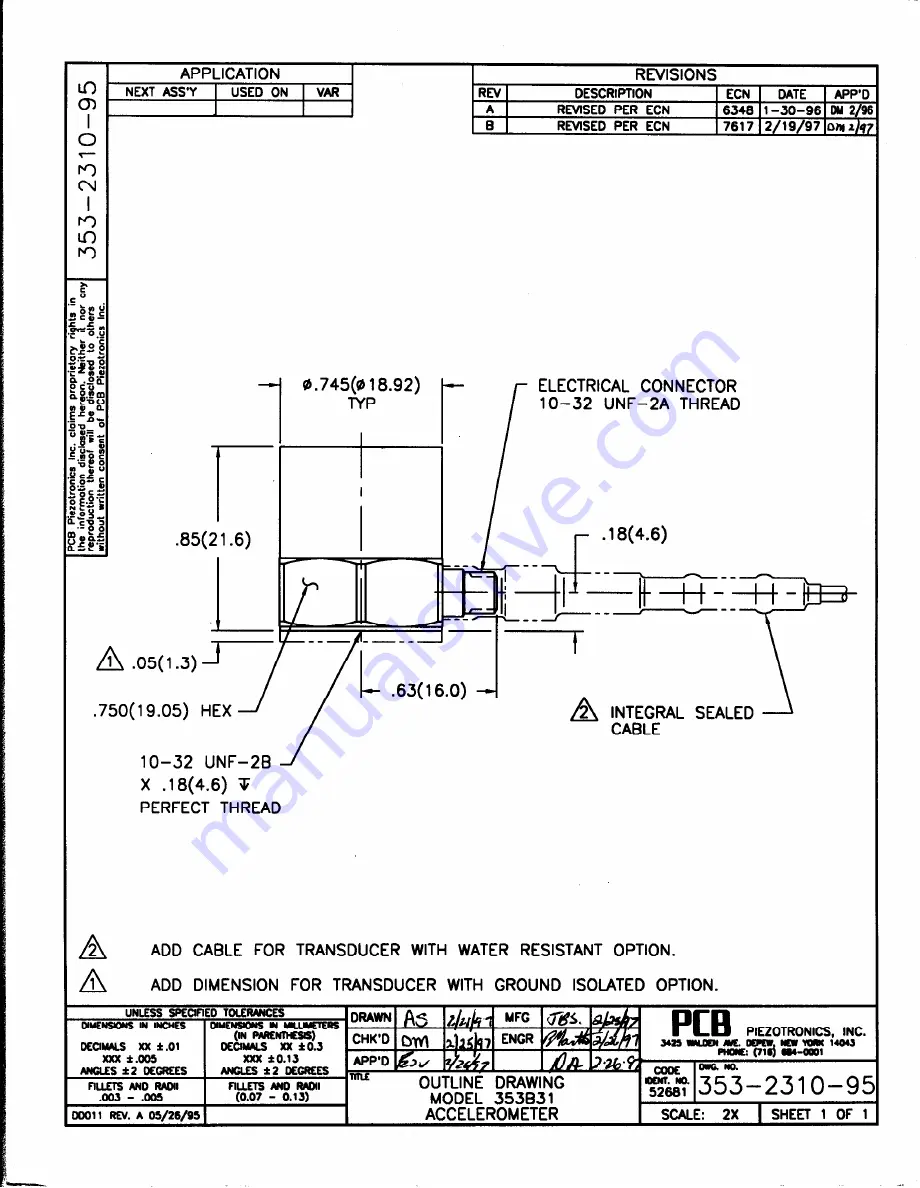 PCB Piezotronics 353B31 Скачать руководство пользователя страница 14