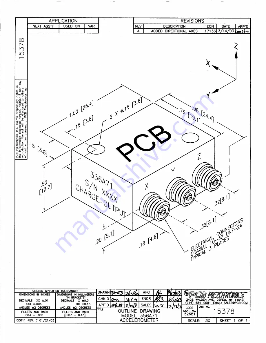 PCB Piezotronics 356A71 Installation And Operating Manual Download Page 15