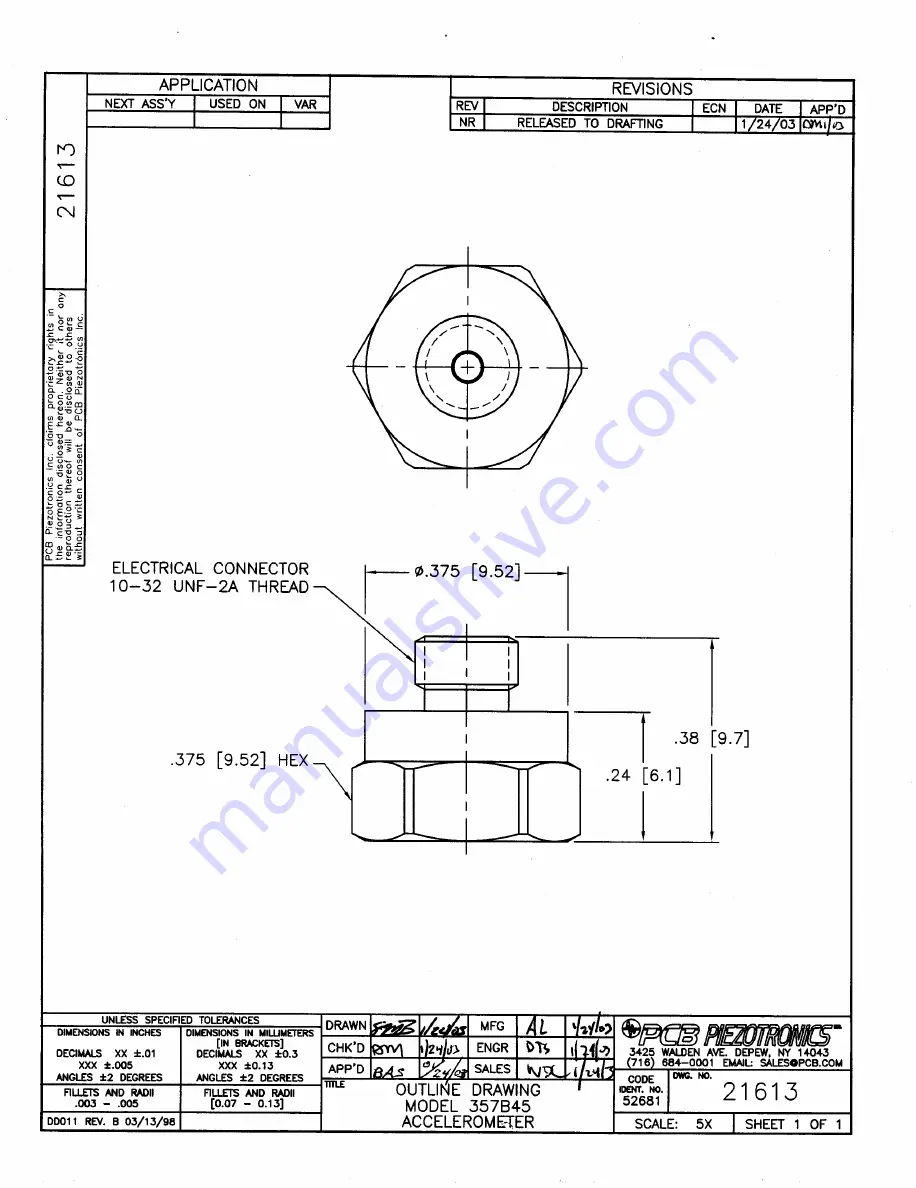 PCB Piezotronics 357B45 Installation And Operating Manual Download Page 14