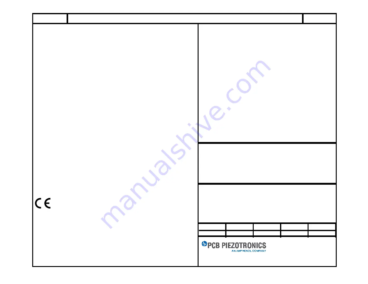 PCB Piezotronics 401B04 Installation And Operating Manual Download Page 8