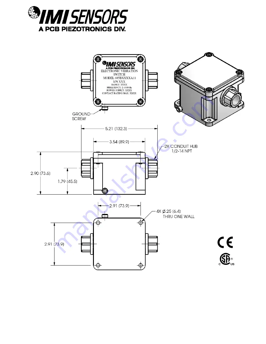 PCB Piezotronics 685B0001A13 Installation And Operating Manual Download Page 11