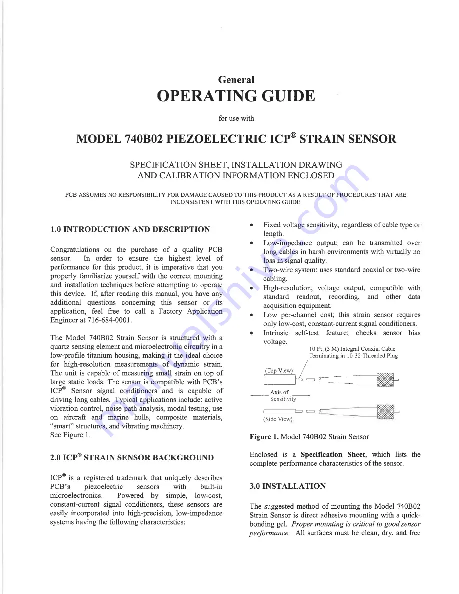 PCB Piezotronics 740B04 Installation And Operating Manual Download Page 6