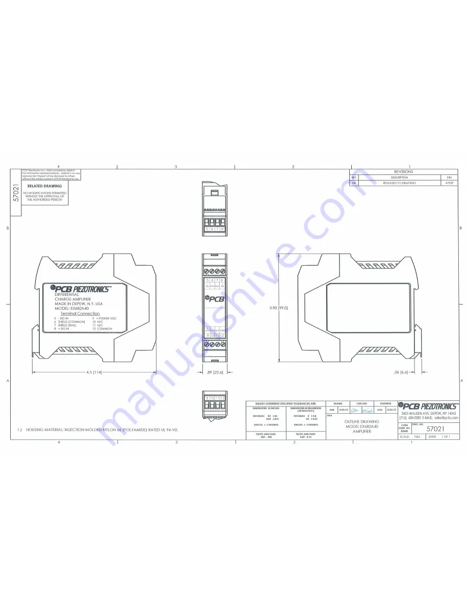 PCB Piezotronics EX682A40 Installation And Operating Manual Download Page 21