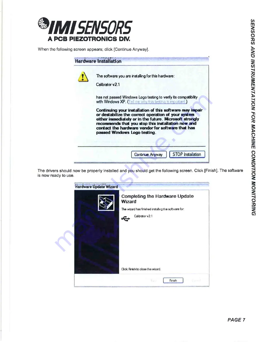 PCB Piezotronics IMI SENSORS 052BR010BZ Installation And Operating Manual Download Page 10