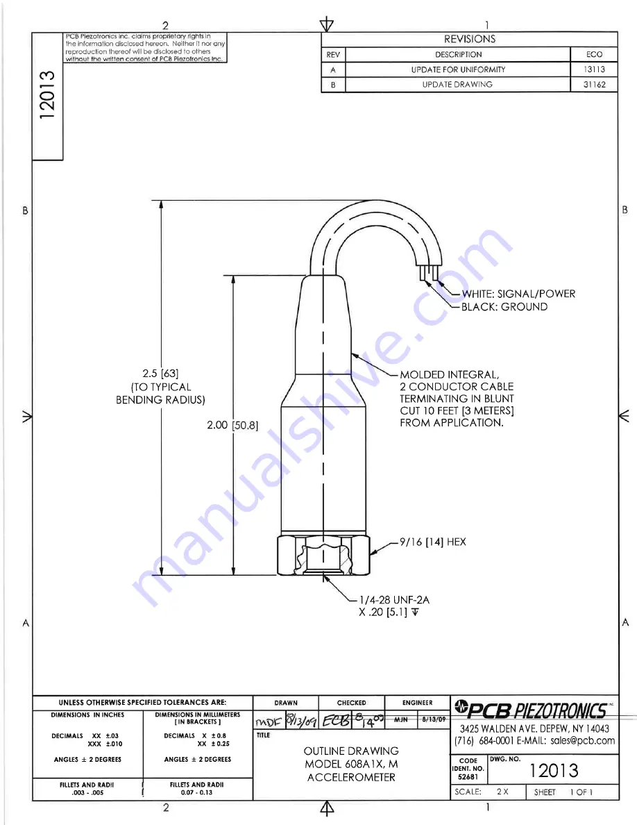 PCB Piezotronics IMI Sensors 608A11 Installation And Operating Manual Download Page 19