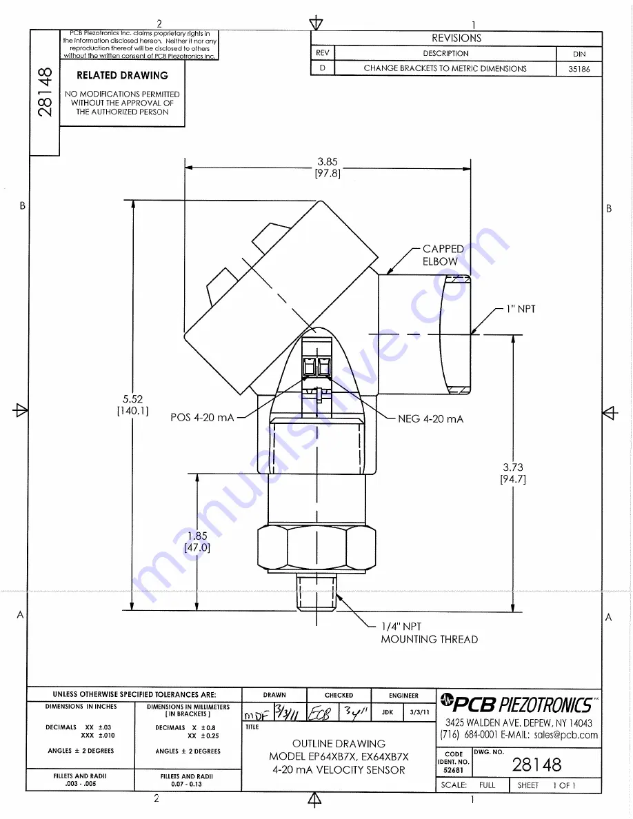 PCB Piezotronics IMI Sensors 640 B7 Series Скачать руководство пользователя страница 19