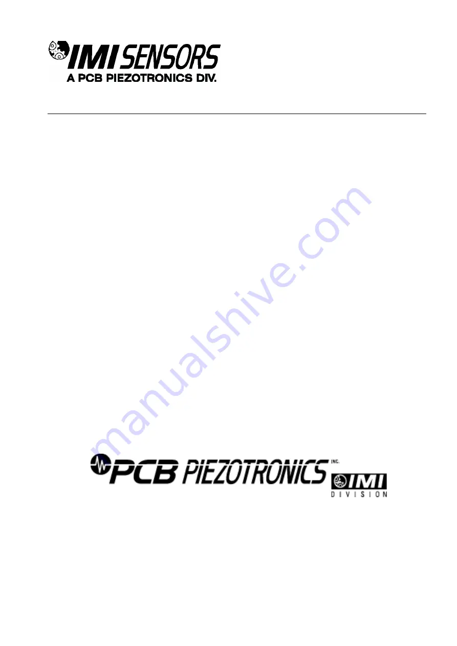 PCB Piezotronics IMI SENSORS 642A61 Installation And Operating Manual Download Page 17