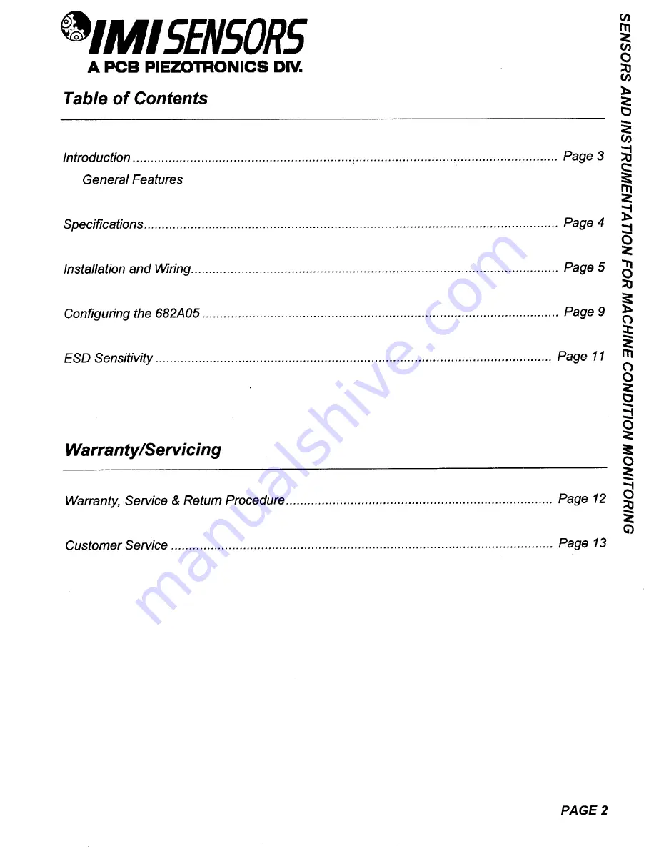 PCB Piezotronics IMI SENSORS 682A05 Installation And Operating Manual Download Page 5