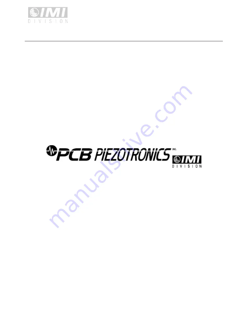 PCB Piezotronics IMI SENSORS 691A51/03 Installation And Operating Manual Download Page 11