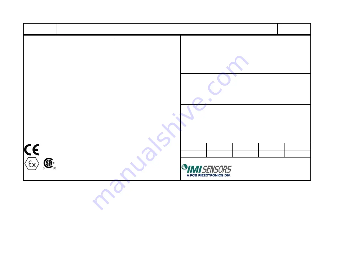 PCB Piezotronics IMI SENSORS EX641B07 Скачать руководство пользователя страница 20