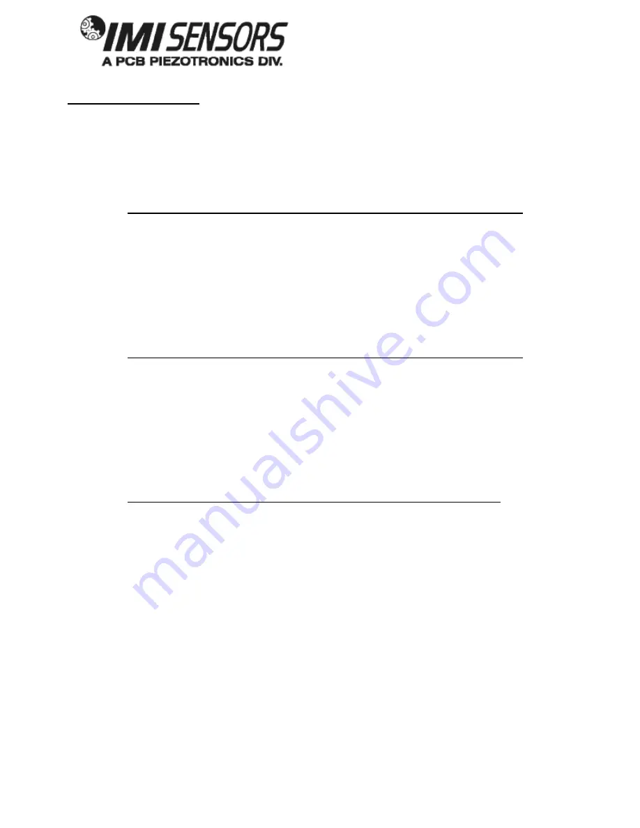 PCB Piezotronics IMI SENSORS TO641B32 Installation And Operating Manual Download Page 11