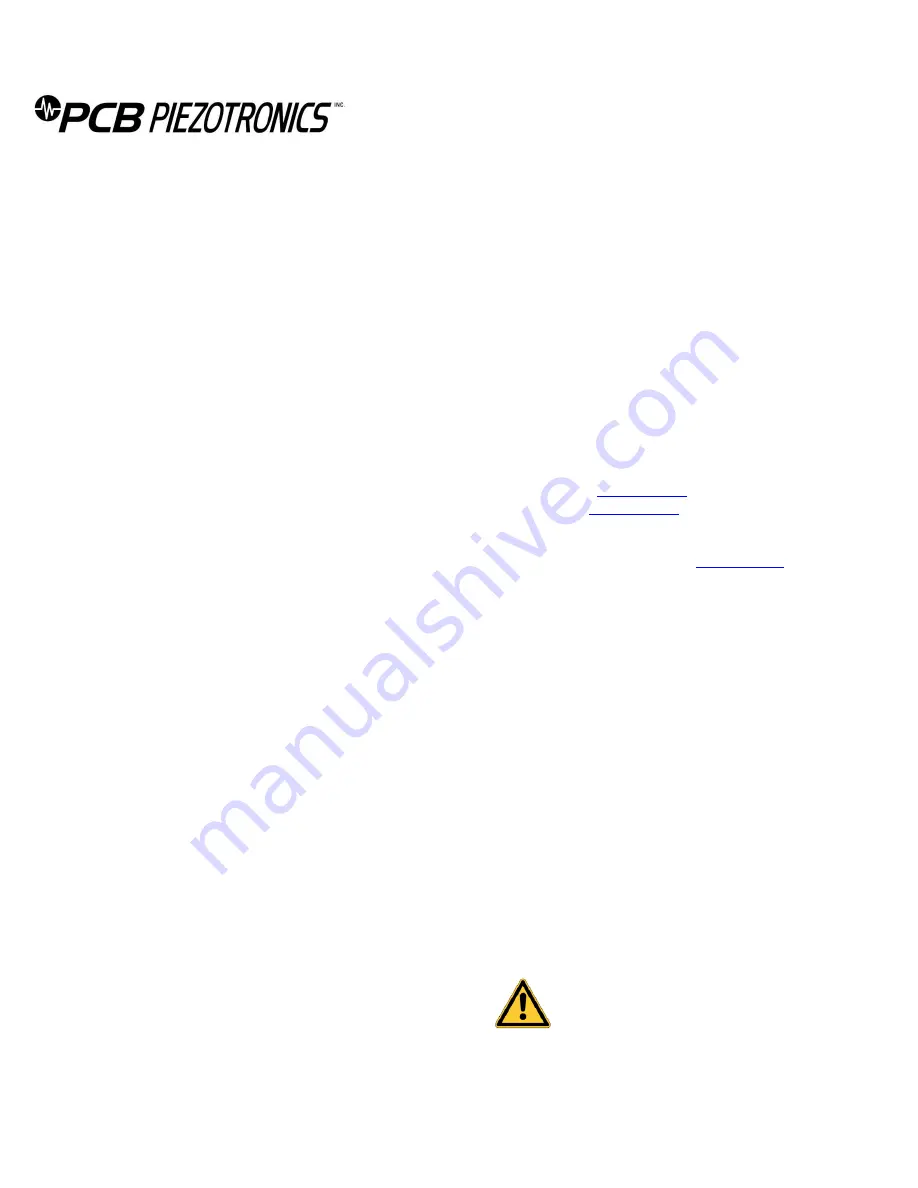 PCB Piezotronics M209C01 Installation And Operating Manual Download Page 2