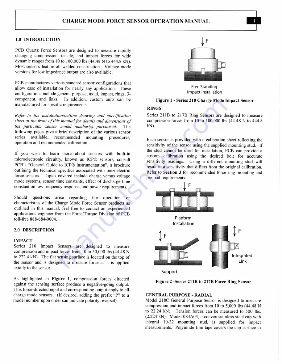 PCB Piezotronics M215B Installation And Operating Manual Download Page 6