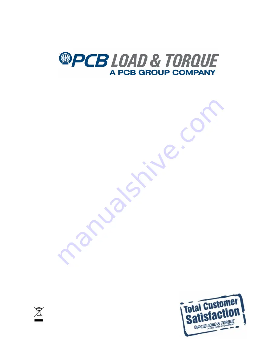 PCB Piezotronics PCB Load & Torque 1102-03A Installation And Operating Manual Download Page 1