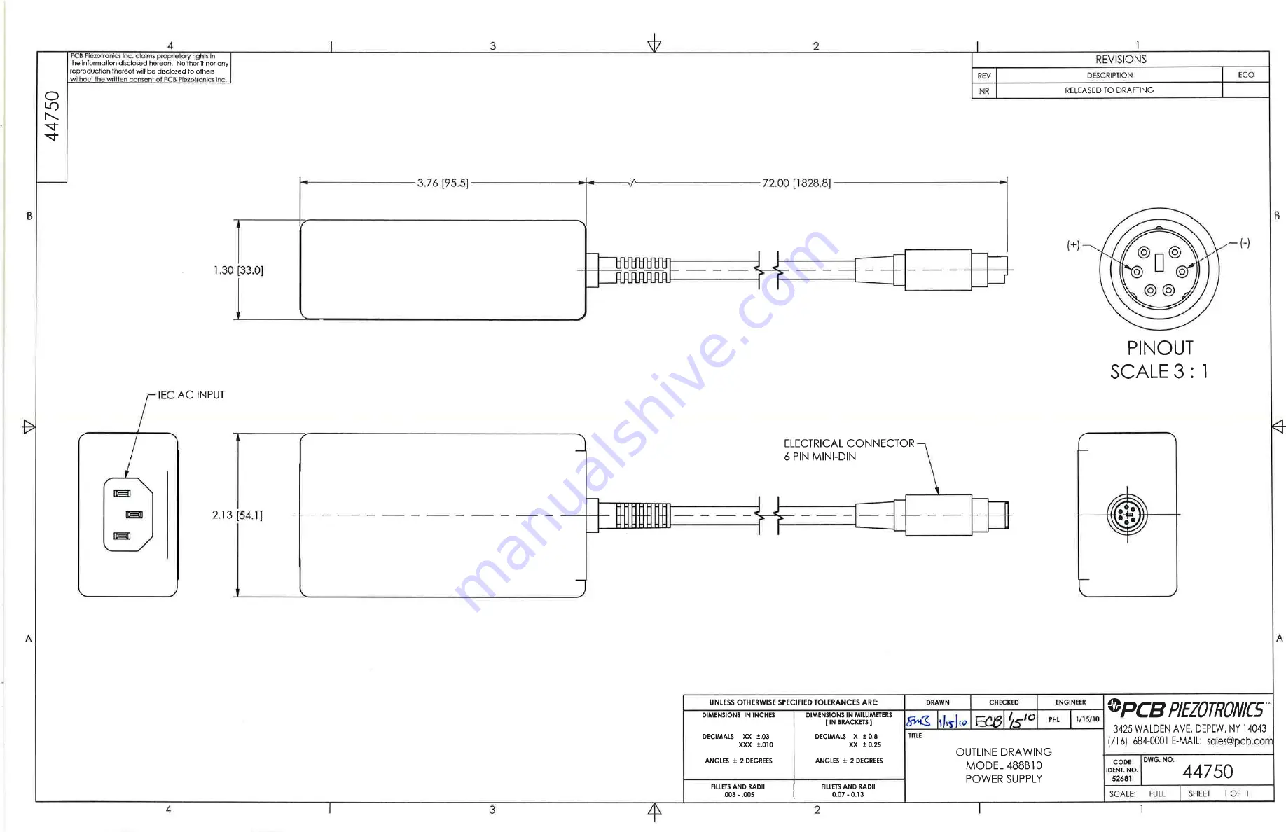 PCB Piezotronics 488B10 Series Installation And Operating Manual Download Page 5