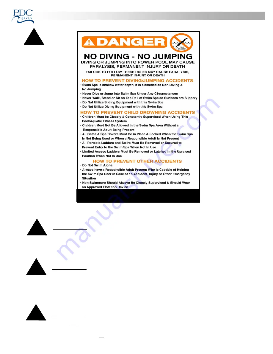 PDC spas TruSwim Series TSX15 Owner'S Manual Download Page 5