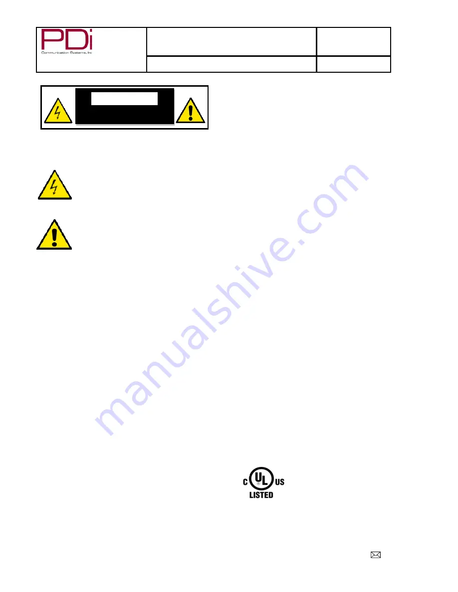 PDi SW24LED Quick Start Manual Download Page 2