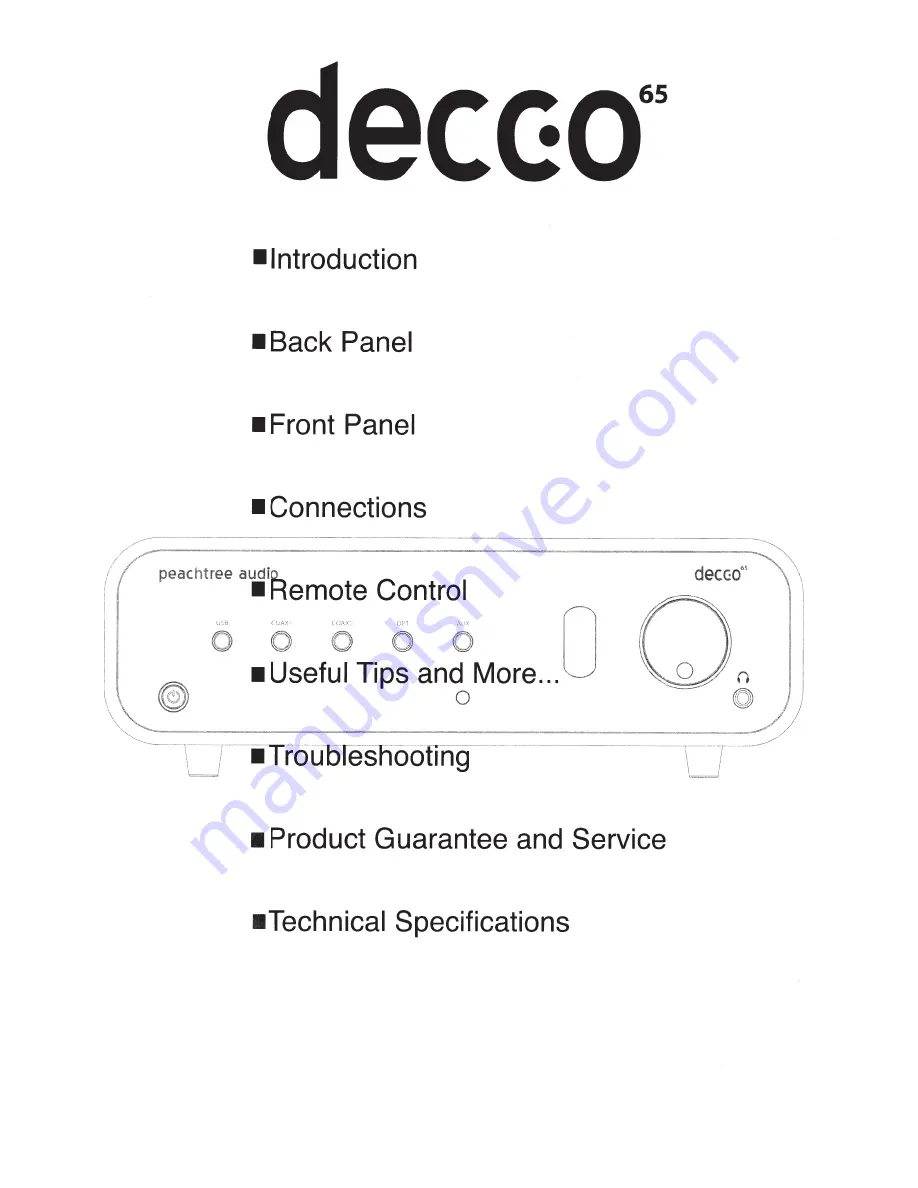 Peachtree Audio decco65 User Manual Download Page 4