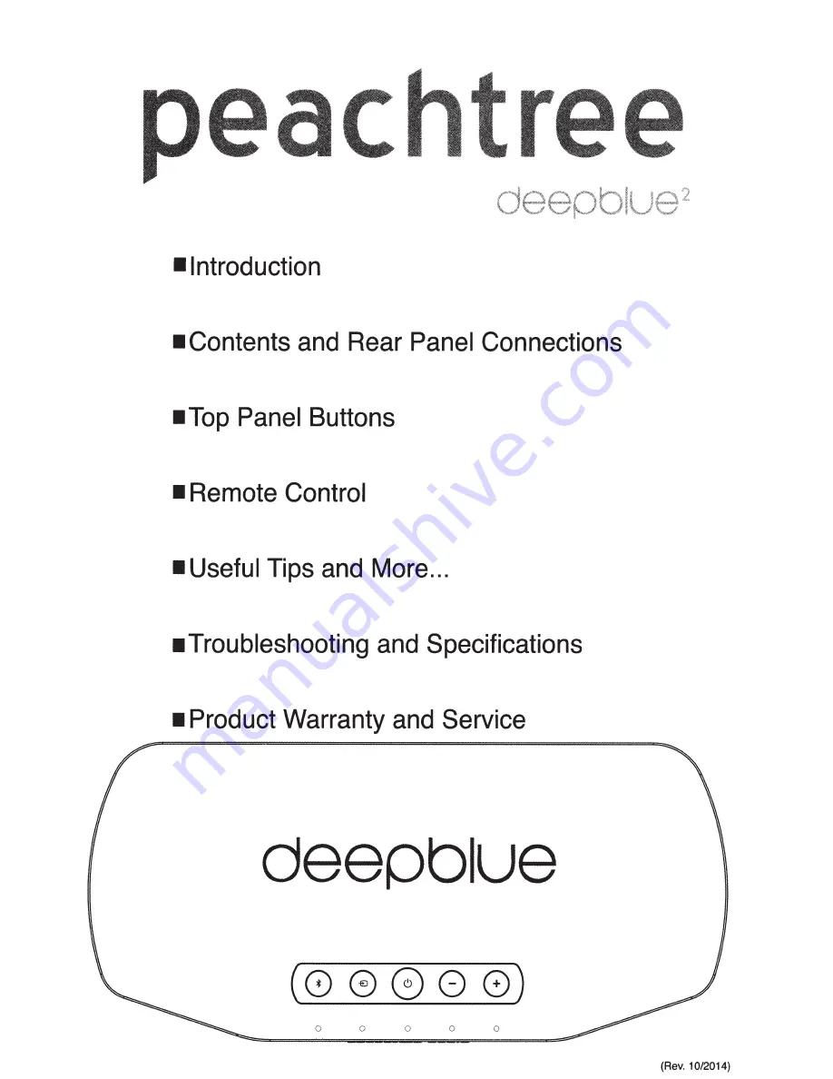 Peachtree Deepblue2 Owner'S Manual Download Page 4