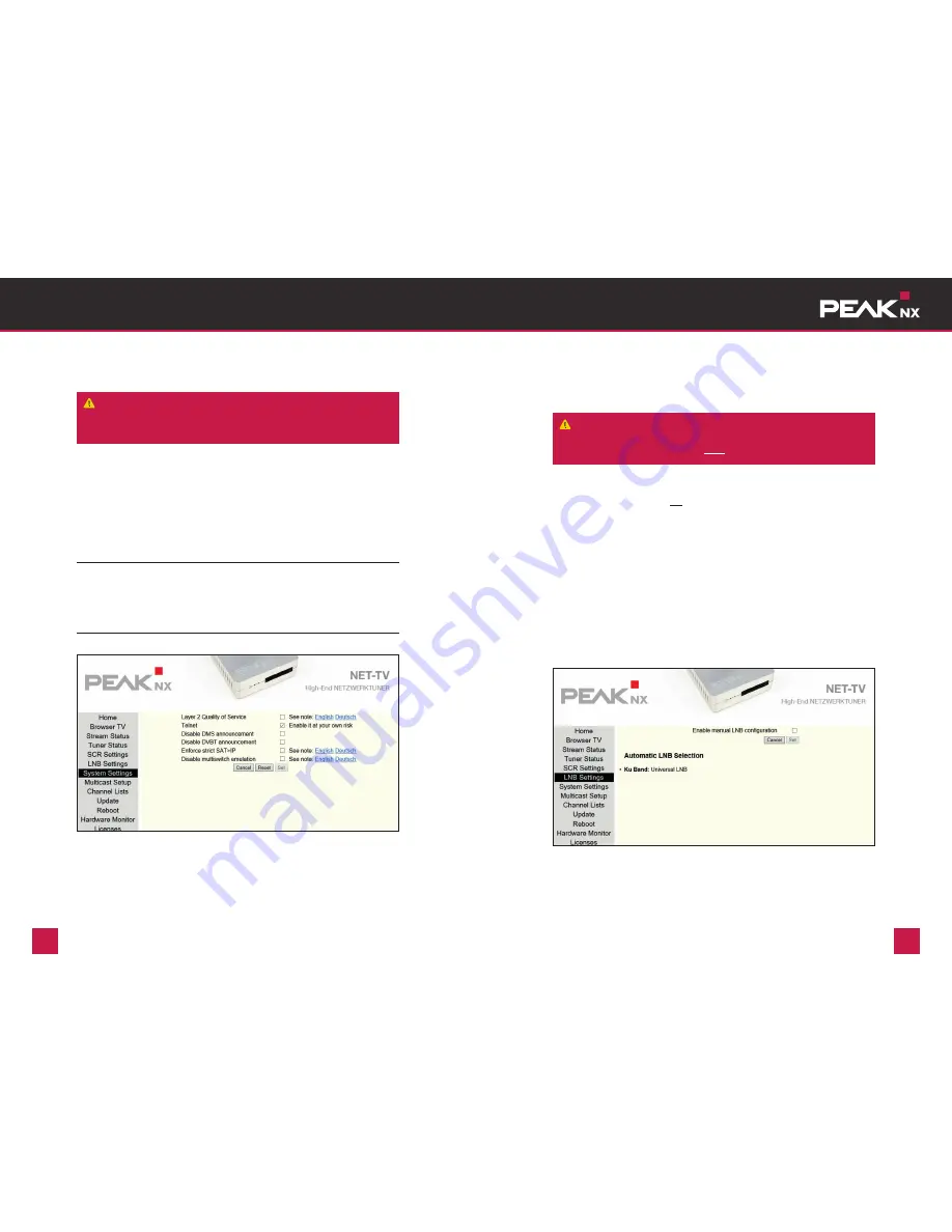 Peak NET-TV Operating Instructions Manual Download Page 10