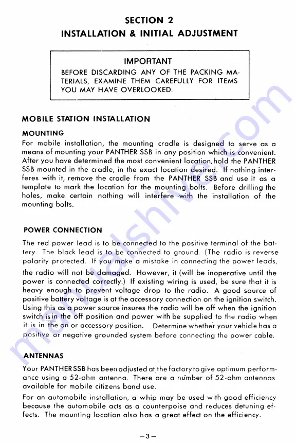 Pearce Simpson PANTHER SSB Operating Instructions Manual Download Page 4