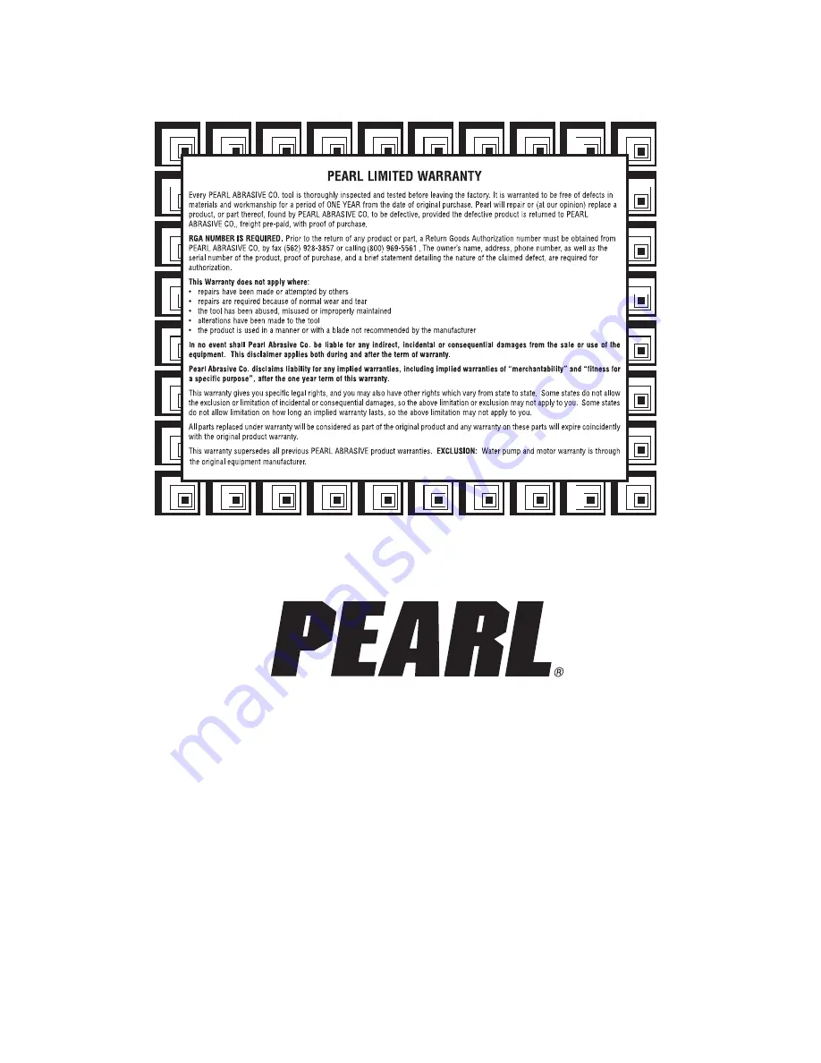 Pearl Abrasive VX141MSPROR Owner'S/Operator'S Manual Download Page 20