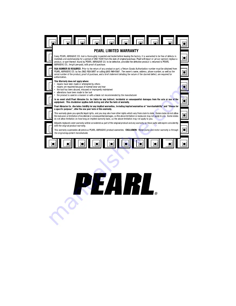 Pearl VX5WV Owner'S/Operator'S Manual Download Page 16