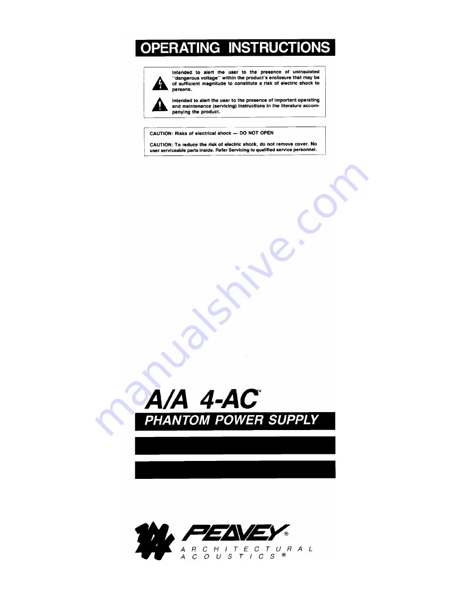 Peavey 4-AC Operating Instructions Download Page 1