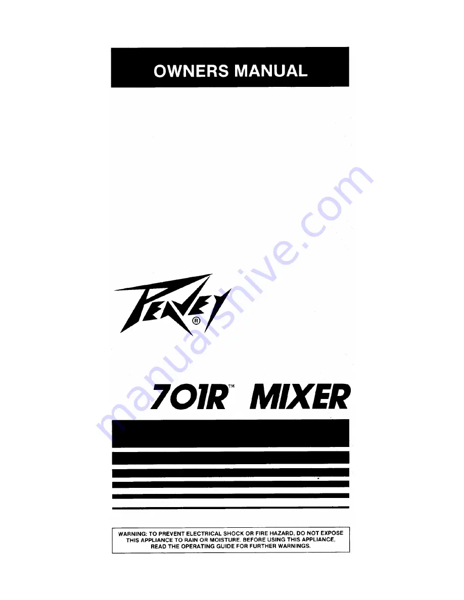 Peavey 701R Owner'S Manual Download Page 1