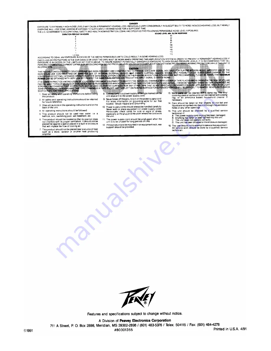 Peavey CD MIX 7032 Owner'S Manual Download Page 12