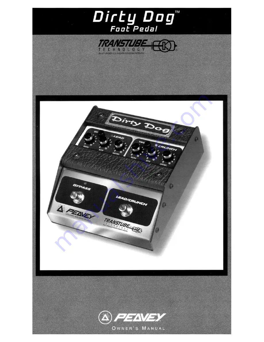 Peavey Dirty Dog Owner'S Manual Download Page 1