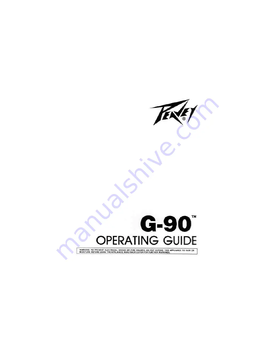 Peavey G-90 Operating Manual Download Page 1