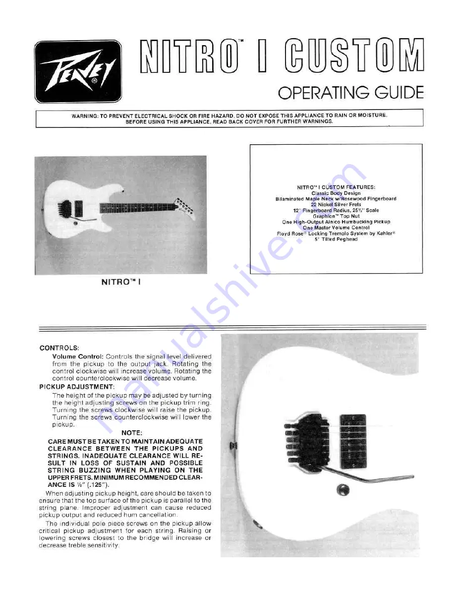 Peavey Nitro I Custom Скачать руководство пользователя страница 1