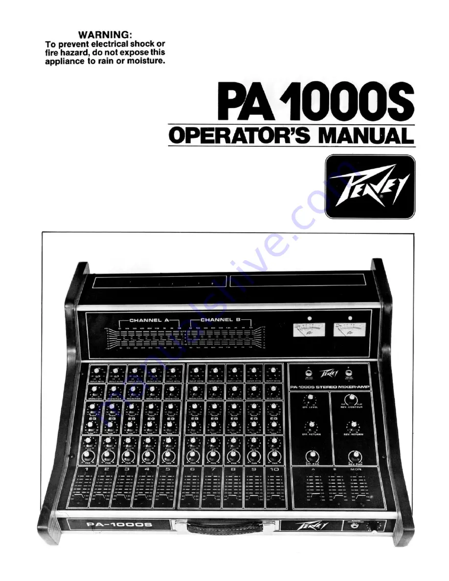 Peavey PA 1000S Скачать руководство пользователя страница 1