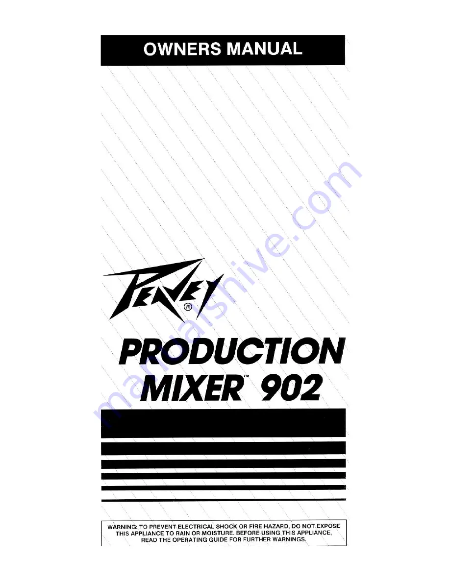 Peavey Production Mixer 902 Скачать руководство пользователя страница 1