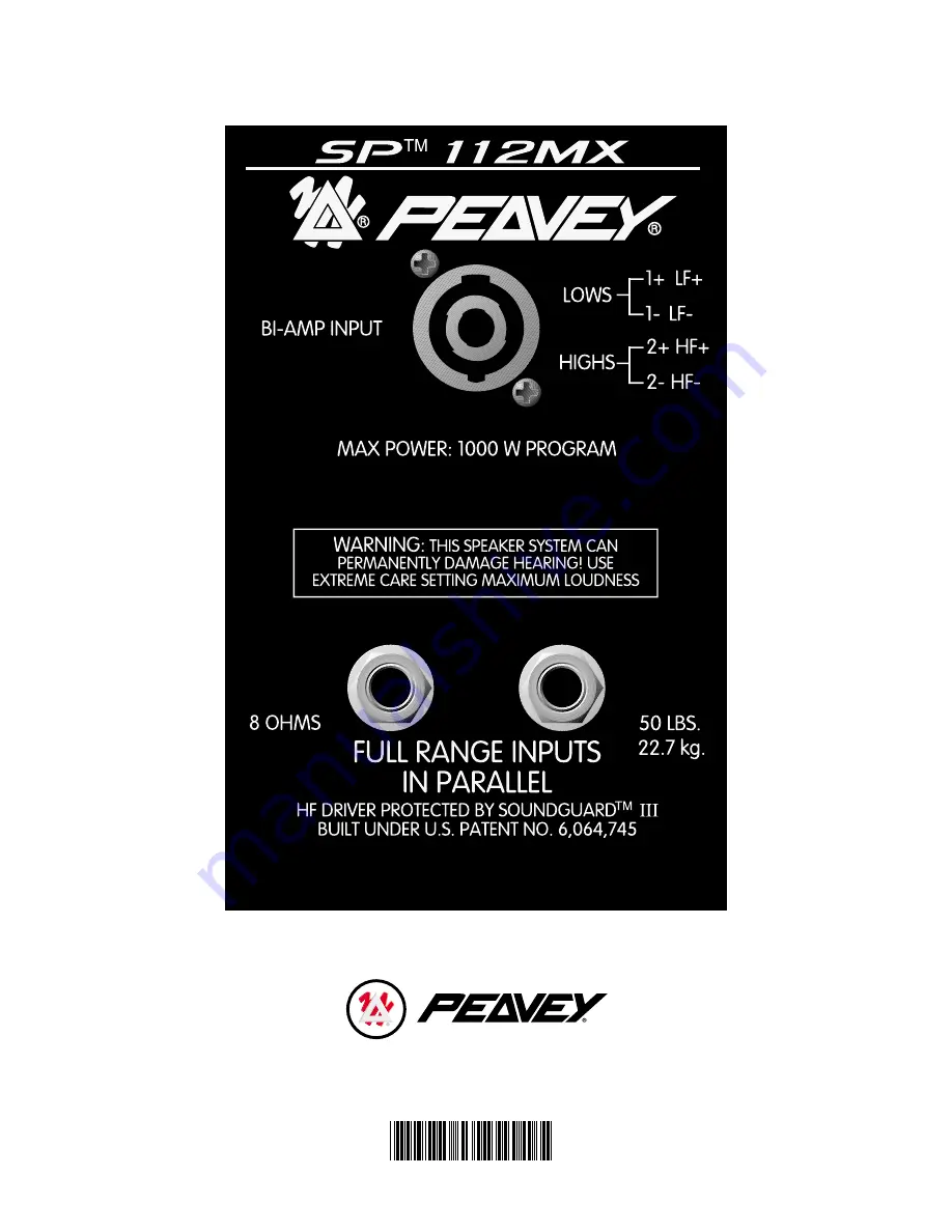 Peavey SP 112MX Specifications Download Page 4