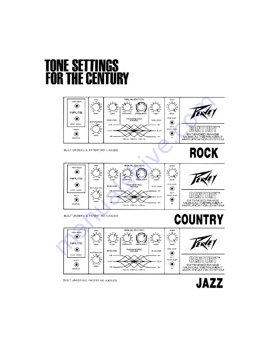 Peavey The Century Operating Manual Download Page 4