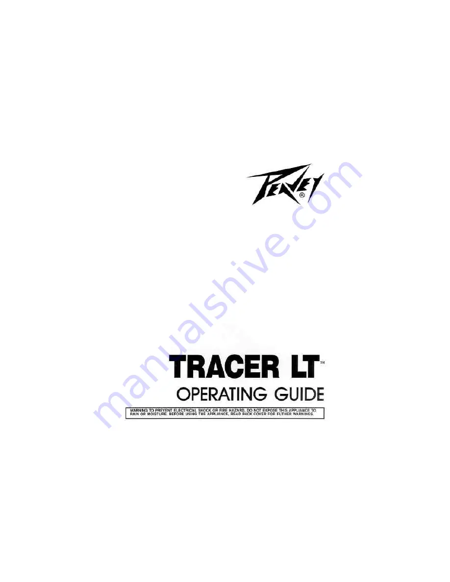 Peavey Tracer LT Operating Manual Download Page 1