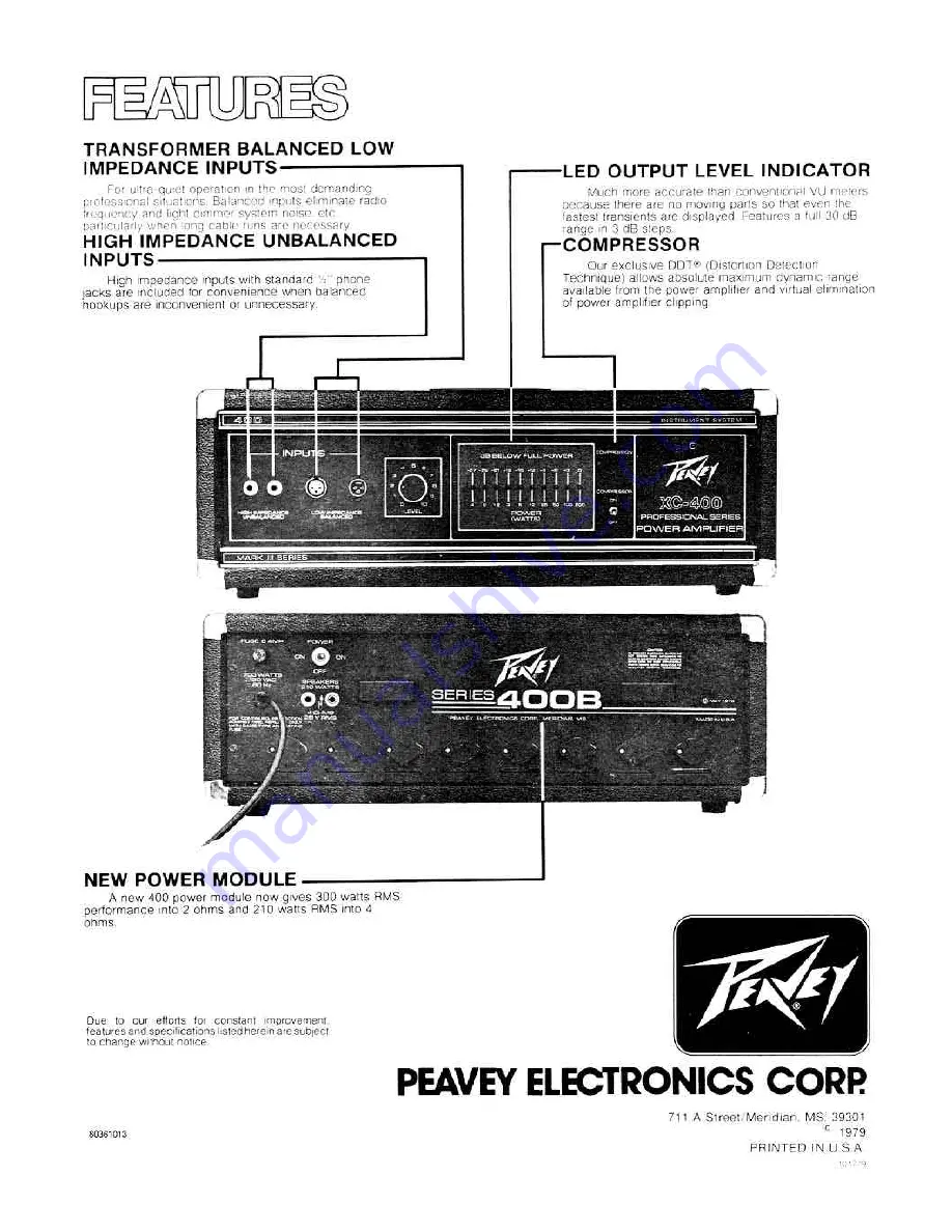 Peavey XC-400 Скачать руководство пользователя страница 2