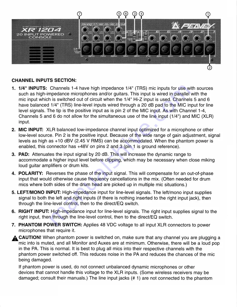 Peavey XR 1204 Скачать руководство пользователя страница 4