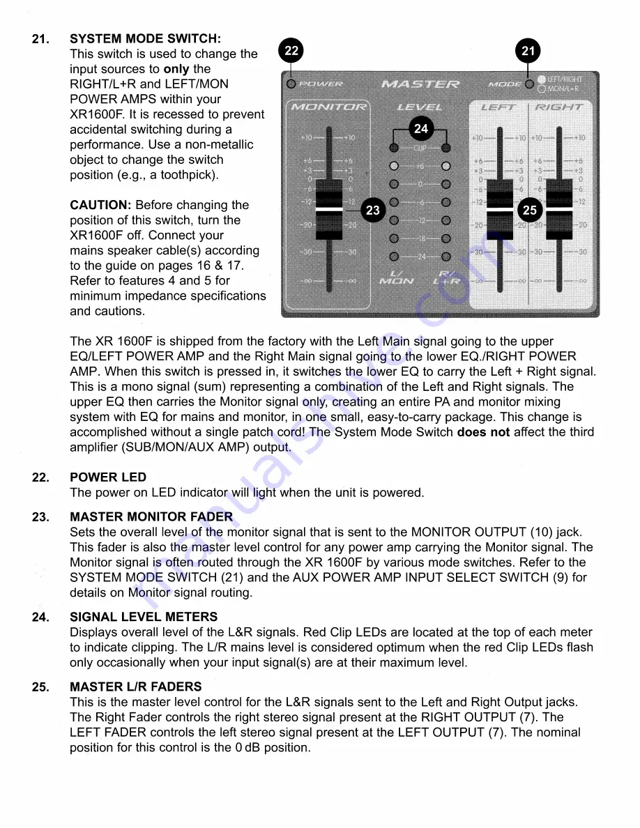 Peavey XR 1600F Operating Manual Download Page 10