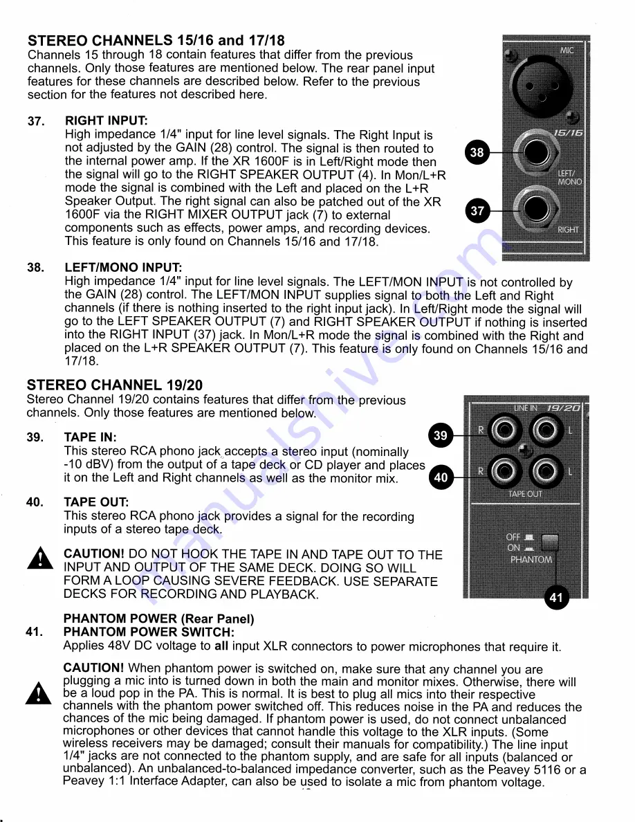 Peavey XR 1600F Operating Manual Download Page 13