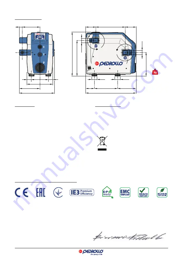 PEDROLLO DG PED 3 Instructions For Use Manual Download Page 44