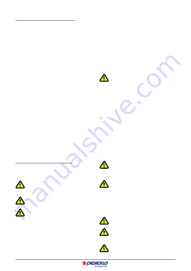 PEDROLLO DG PED 3 Instructions For Use Manual Download Page 61