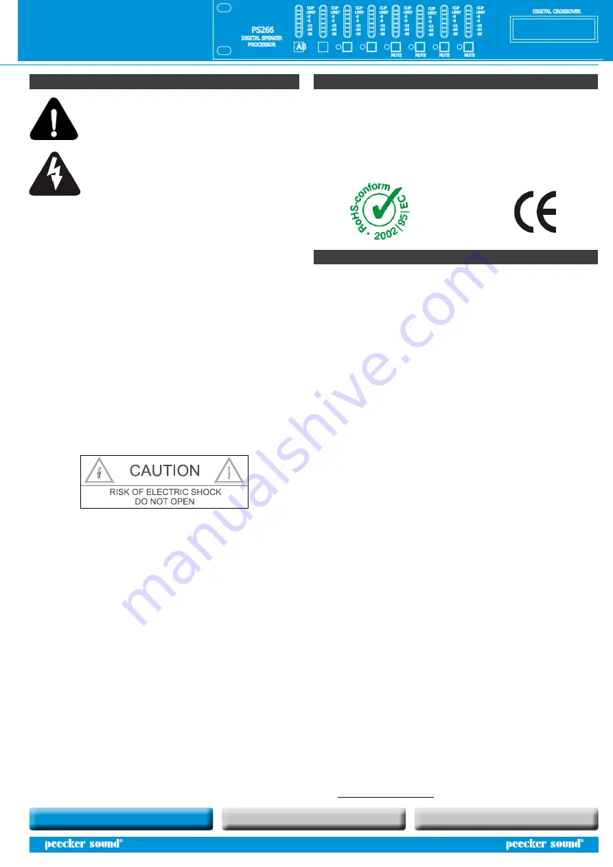 Peecker Sound PS266 User Manual Download Page 3