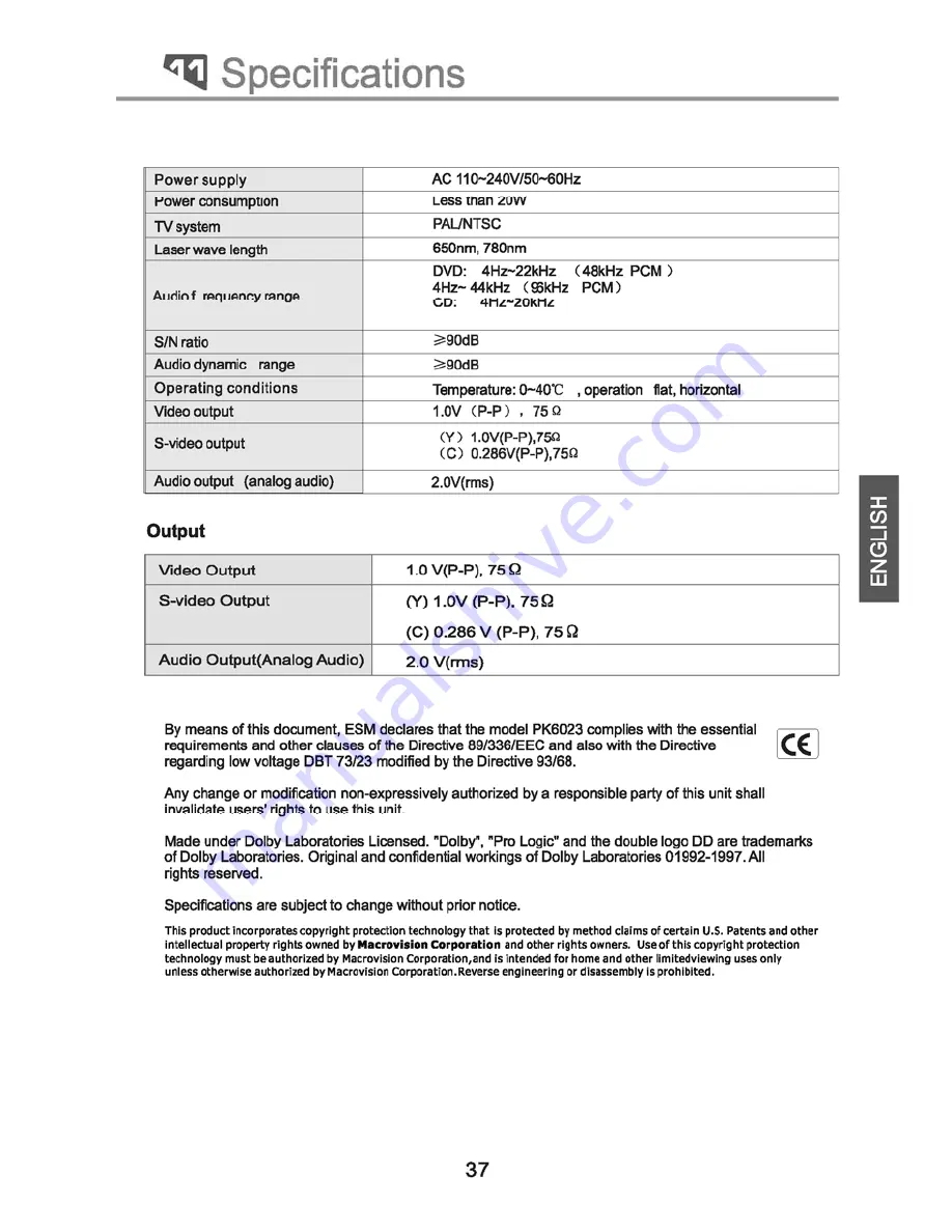 PEEKTON PK6023 Operation Manual Download Page 38