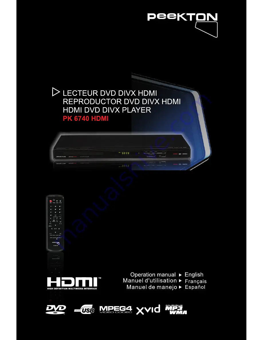 PEEKTON PK6740 HDMI Скачать руководство пользователя страница 1