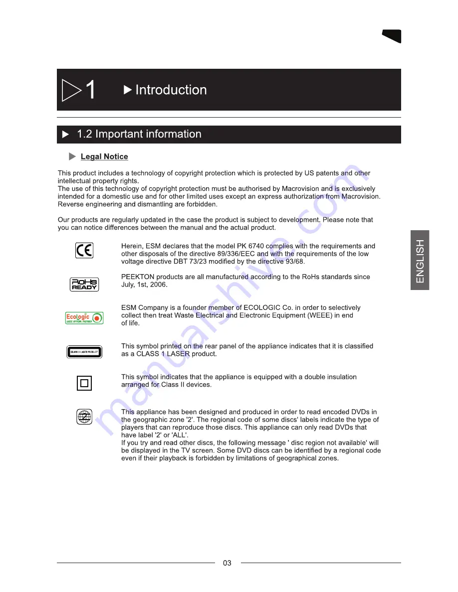 PEEKTON PK6740 HDMI Manual Download Page 4